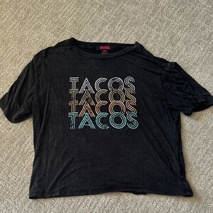 Rock & Roll Cowgirl Black Tacos Tee